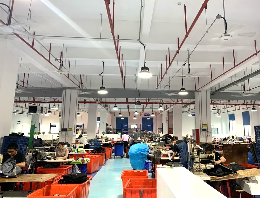 Modern manufacturing facility with organized production lines